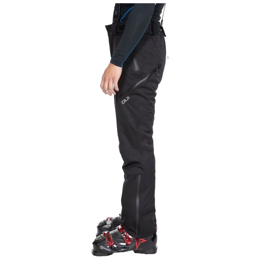 Dlx Men's Kristoff Stretch Ski Pants With Ankle Gaiters - Black