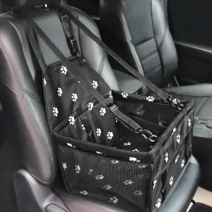 Dog Booster Car Seat  - Black and White Paw Print