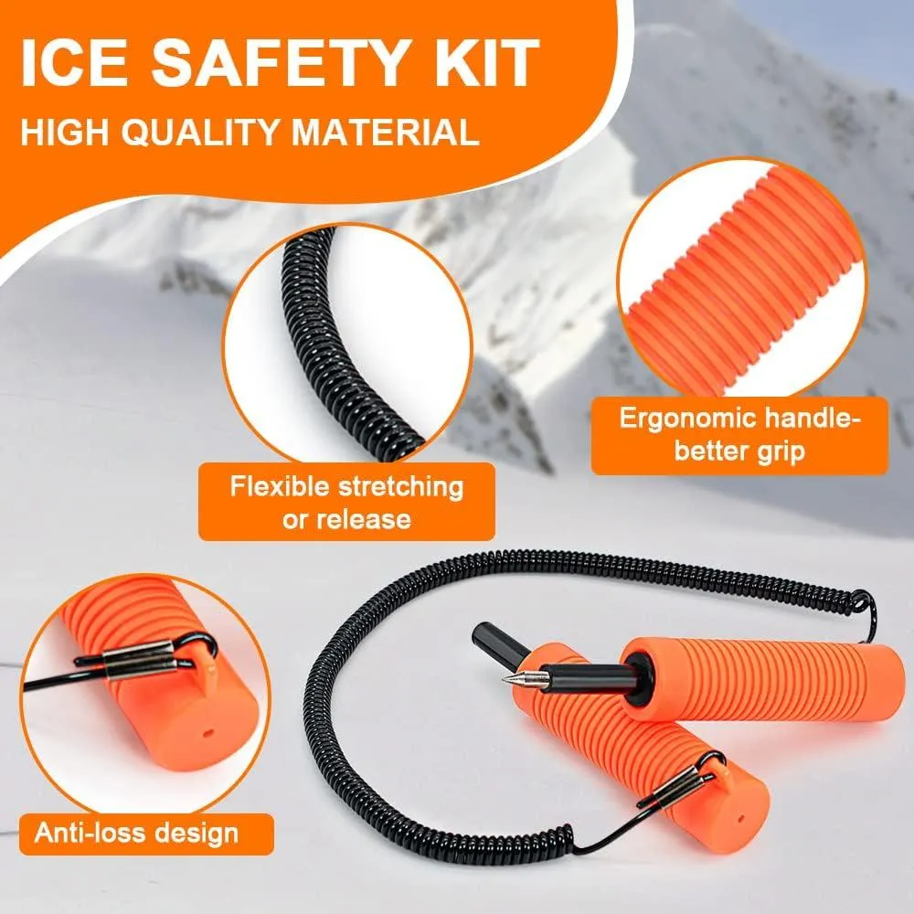 Dr.Fish Ice Fishing Safety Retractable Ice Awls Ice Breaking Tool