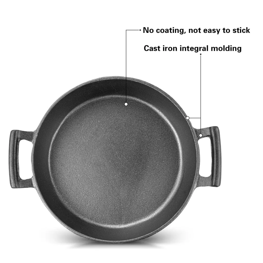 Fissman Shallow Casserole  Cast Iron Black 30cm