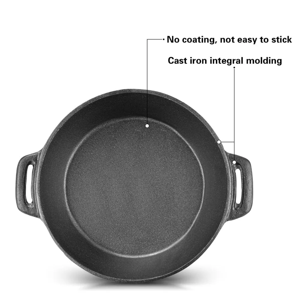 Fissman Shallow Casserole  Cast Iron Black 7 x 30cm