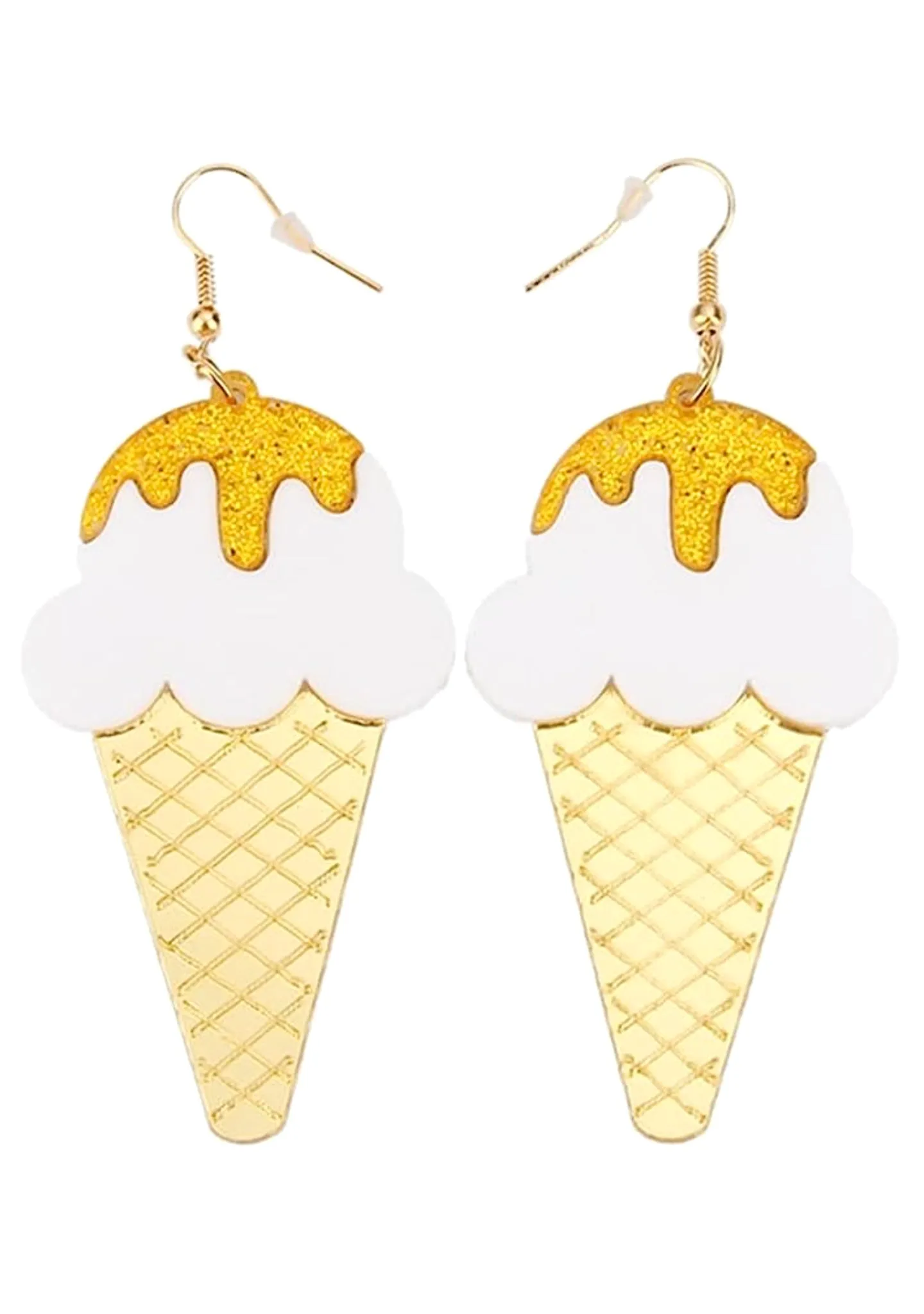 French Vanilla Drip Ice Cream Resin Earring