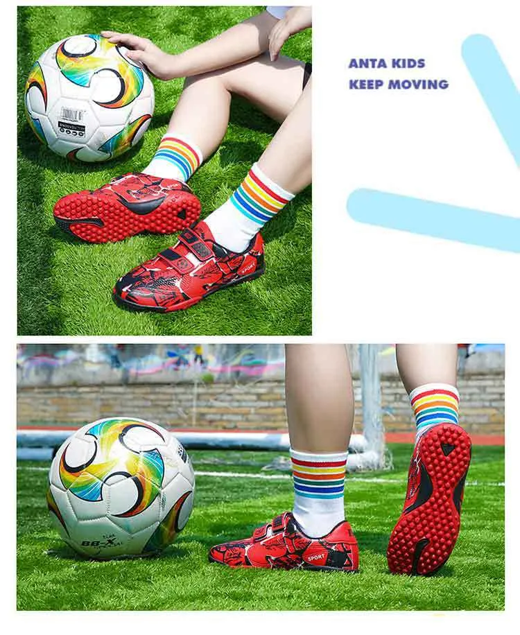 Kids' Soccer Shoes, Magic Tape, Long Studs, Low-Cut