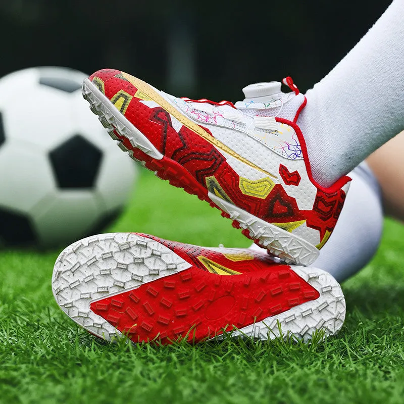 Kids' Soccer Shoes, Rotating Button, Magic Tape, TF Studs