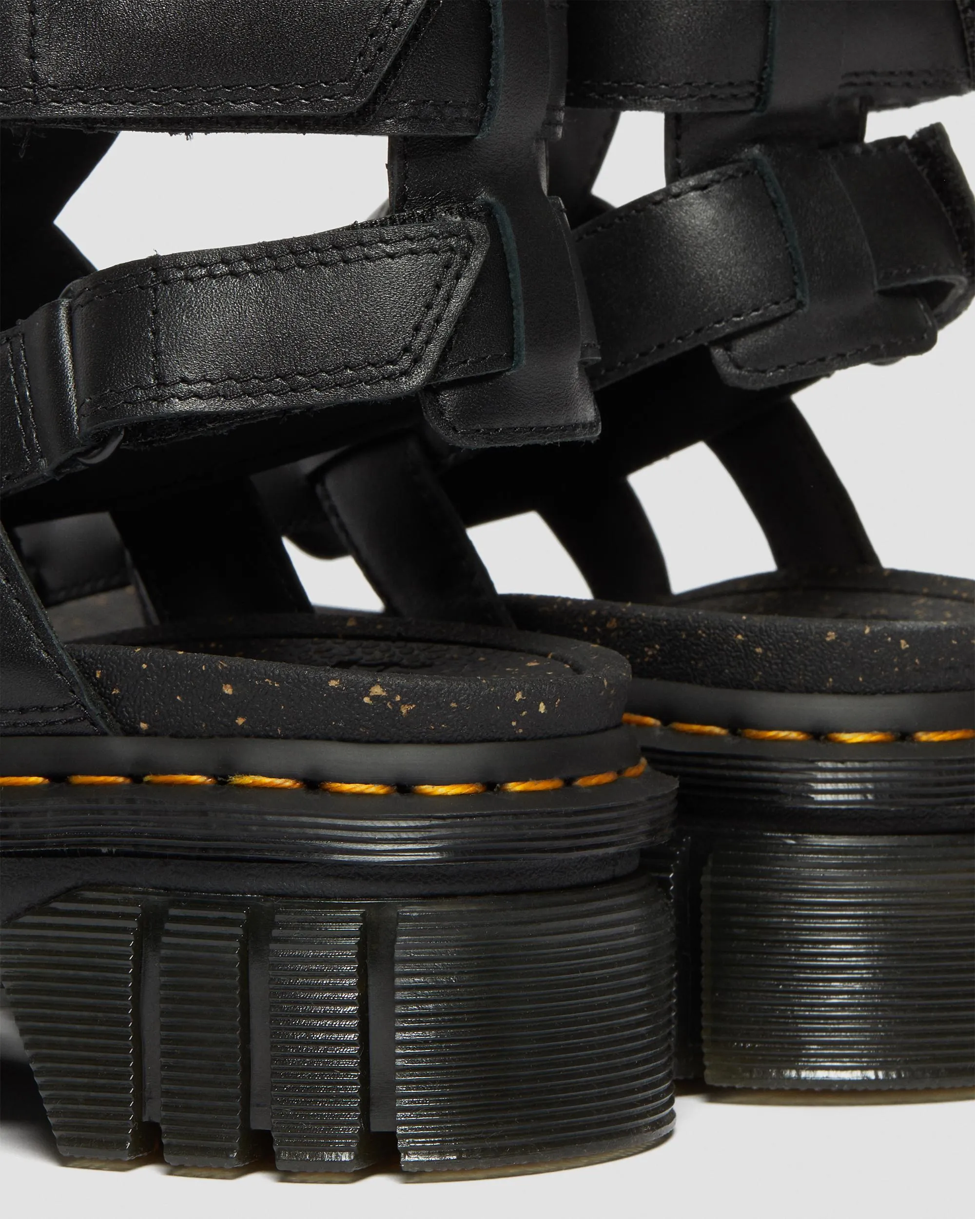 Leather platform gladiator sandals by Ricki Nappa Lux Dr. Martens