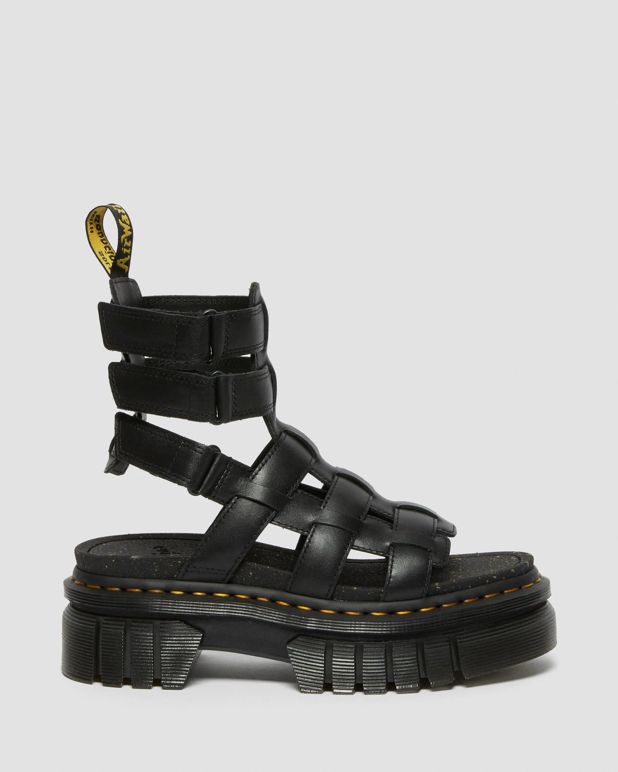 Leather platform gladiator sandals by Ricki Nappa Lux Dr. Martens