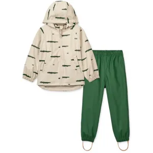 Liewood Moby Printed Rainwear Set Crocodile / Sandy