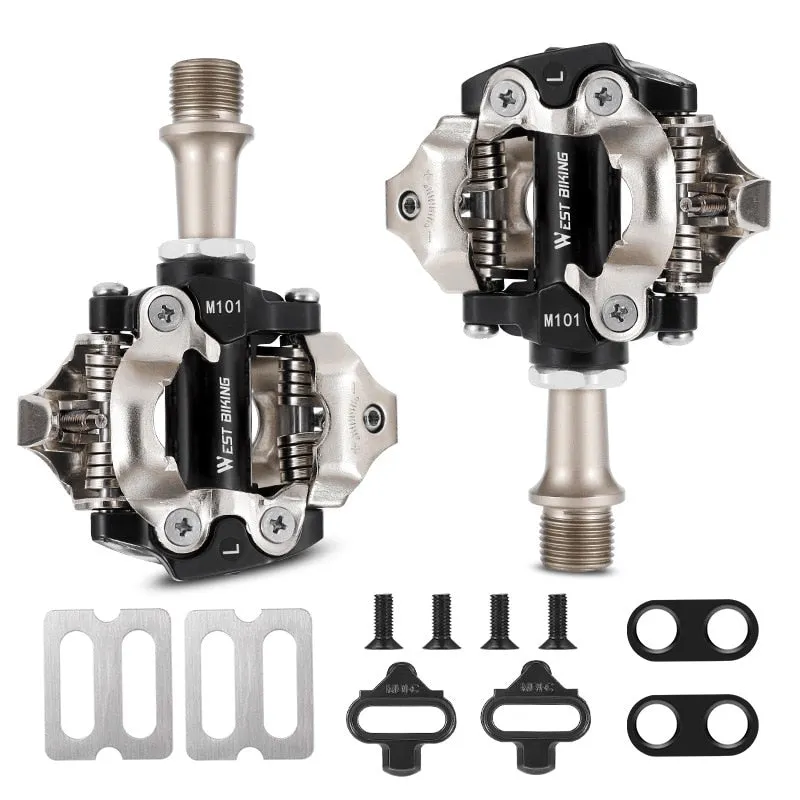 Mountain Bike Lock Pedals Sealed Clipless 9/16" Crank With SPD Cleats Ultralight Bicycle Parts Aluminum Alloy Pedal