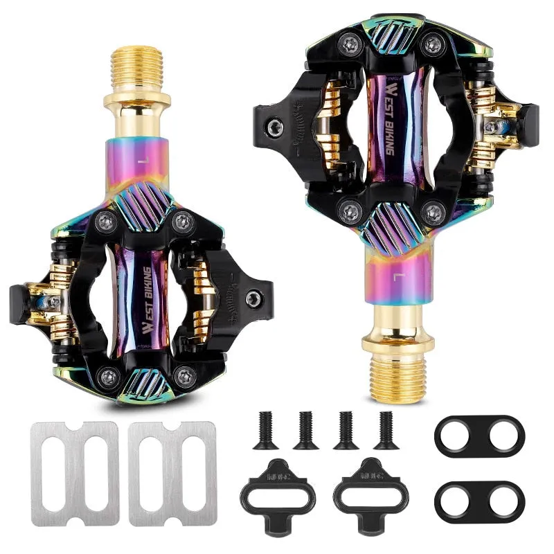 Mountain Bike Lock Pedals Sealed Clipless 9/16" Crank With SPD Cleats Ultralight Bicycle Parts Aluminum Alloy Pedal