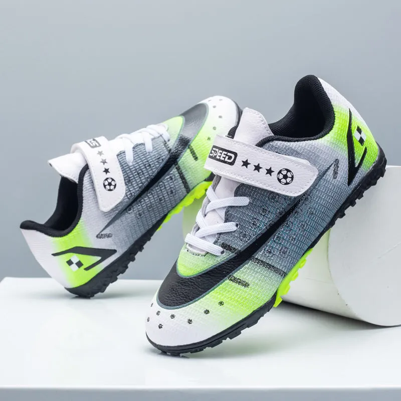 New Kids' Soccer Shoes, TF Studs, Magic Tape, Training