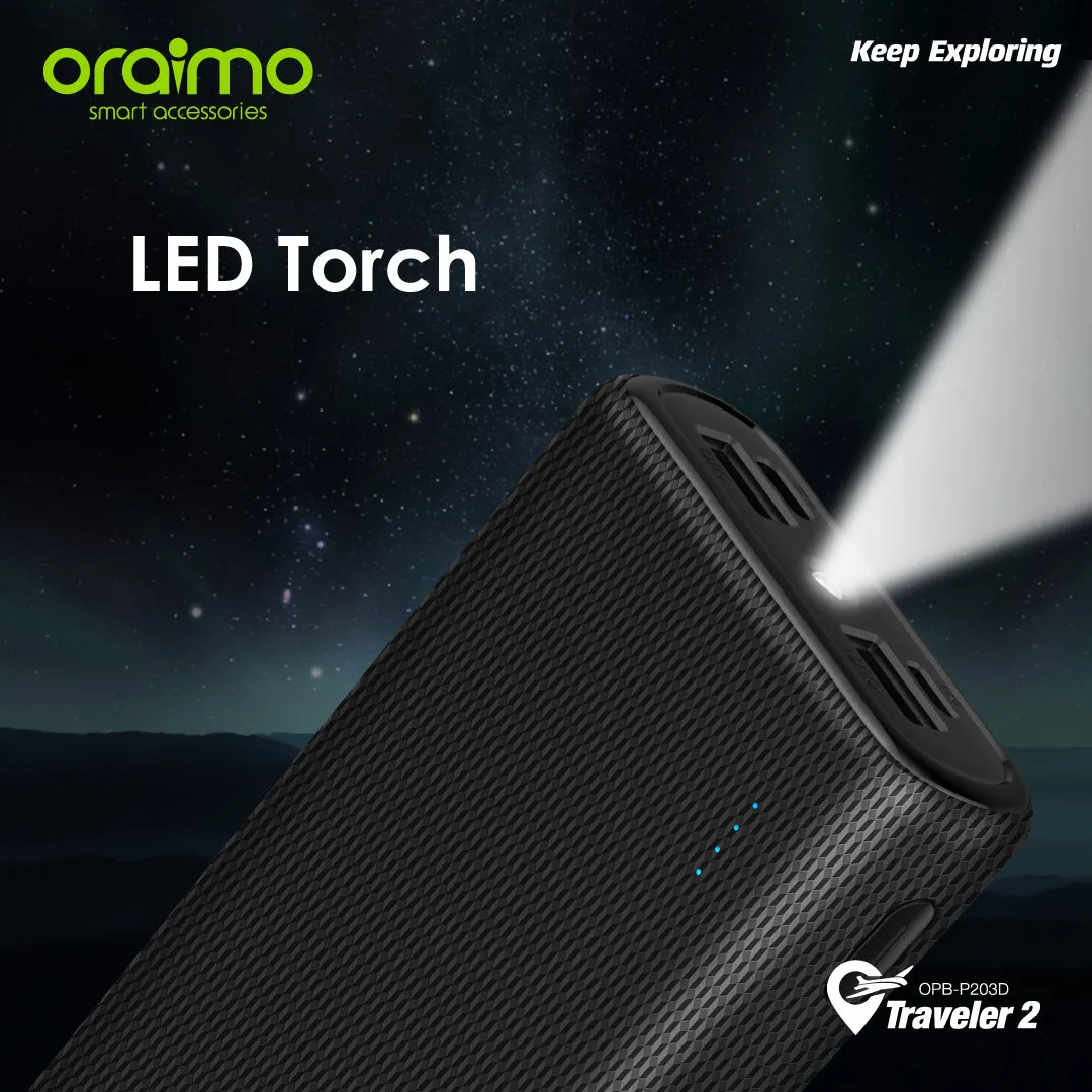 oraimo Traveler 2 20000mAh 2.1A Fast Charging Portable Power Bank