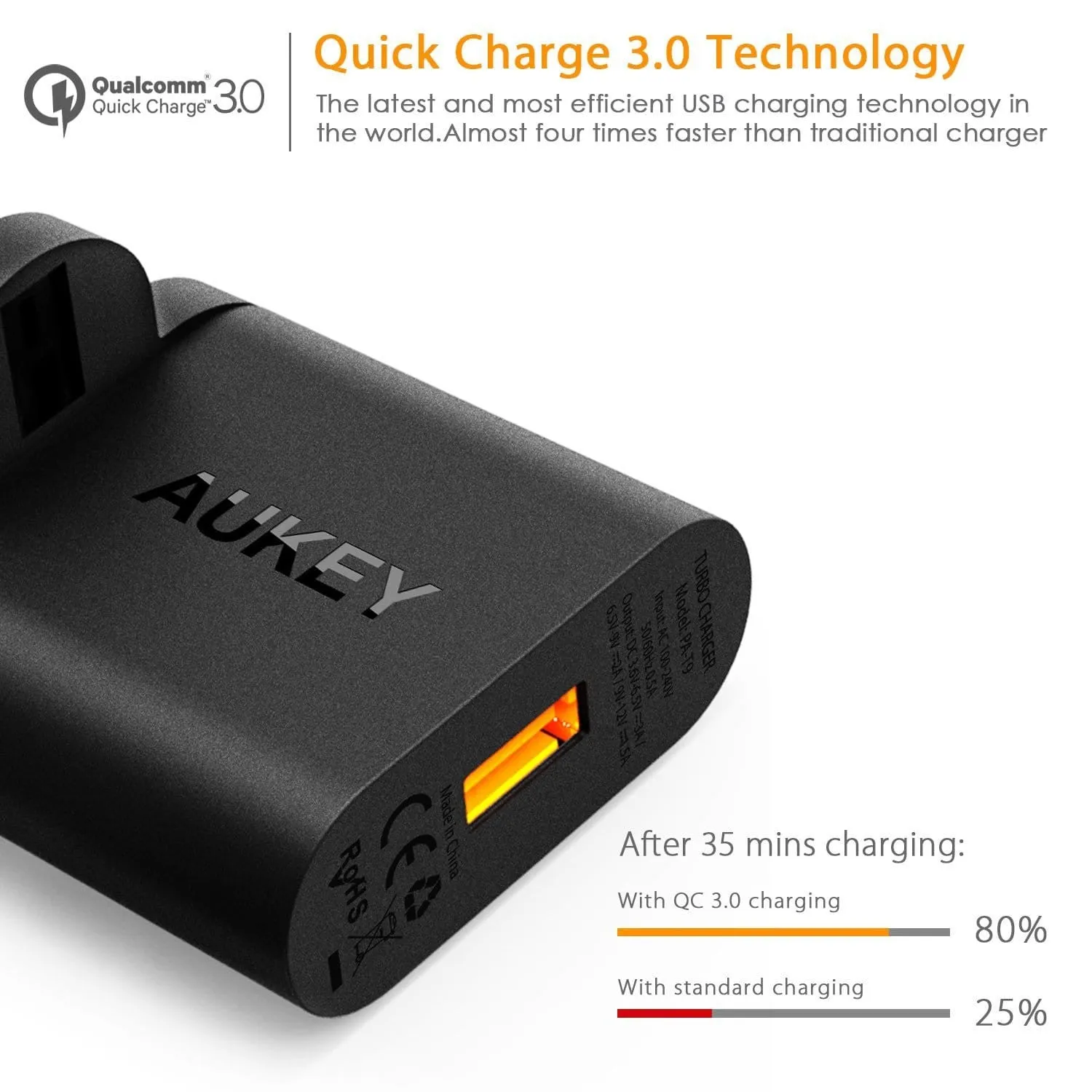 PA-T9 19.5W Qualcomm Quick Charge 3.0 USB Travel Wall Charger