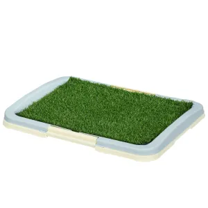 Puppy Training Pad Indoor Portable Puppy Pee Pad with Artificial Grass, Grid Panel, Tray, 63 x 48.5cm