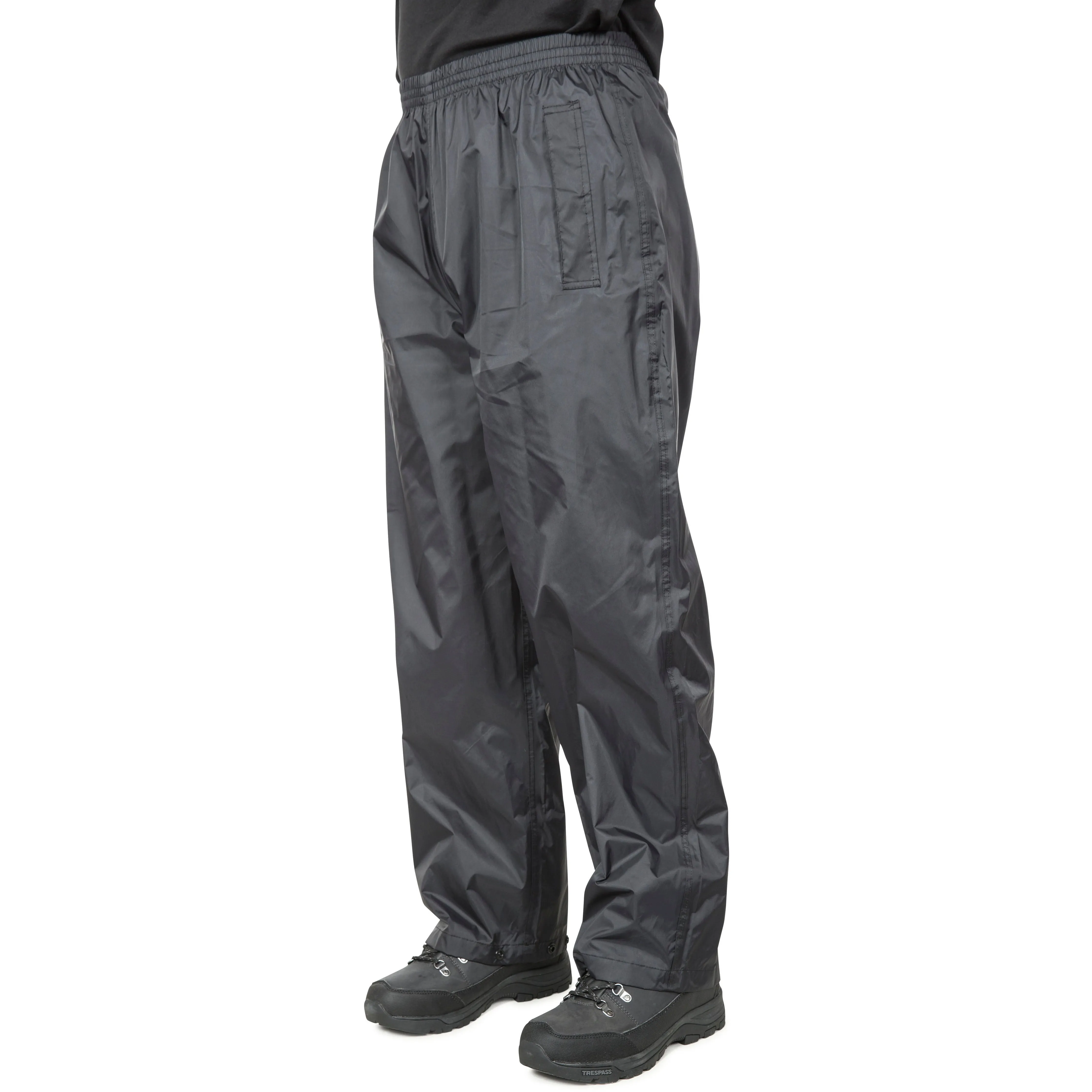 Qikpac Adults Unisex Pack Away Waterproof Trousers in Black