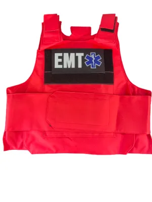 RED First Responder VEST COMBO PACKAGE LEVEL IIIA (2) 10x12 Front/Back Plates and Patch