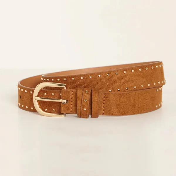 Rosette Stud Belt - Tan