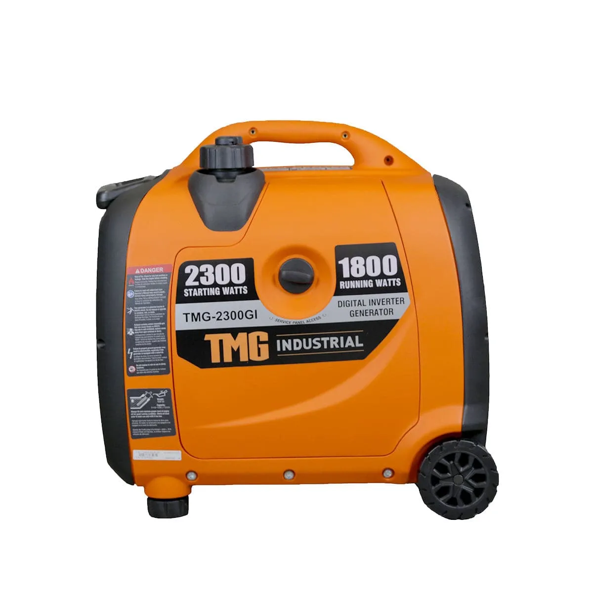 TMG Industrial 2300 Watt Digital Inverter Gasoline Generator, 79 cc OHV Engine, 6.5 Hour Run Time, 120/240 VAC, Telescopic Pull Handle, Parallel Cable Kit, TMG-2300GI