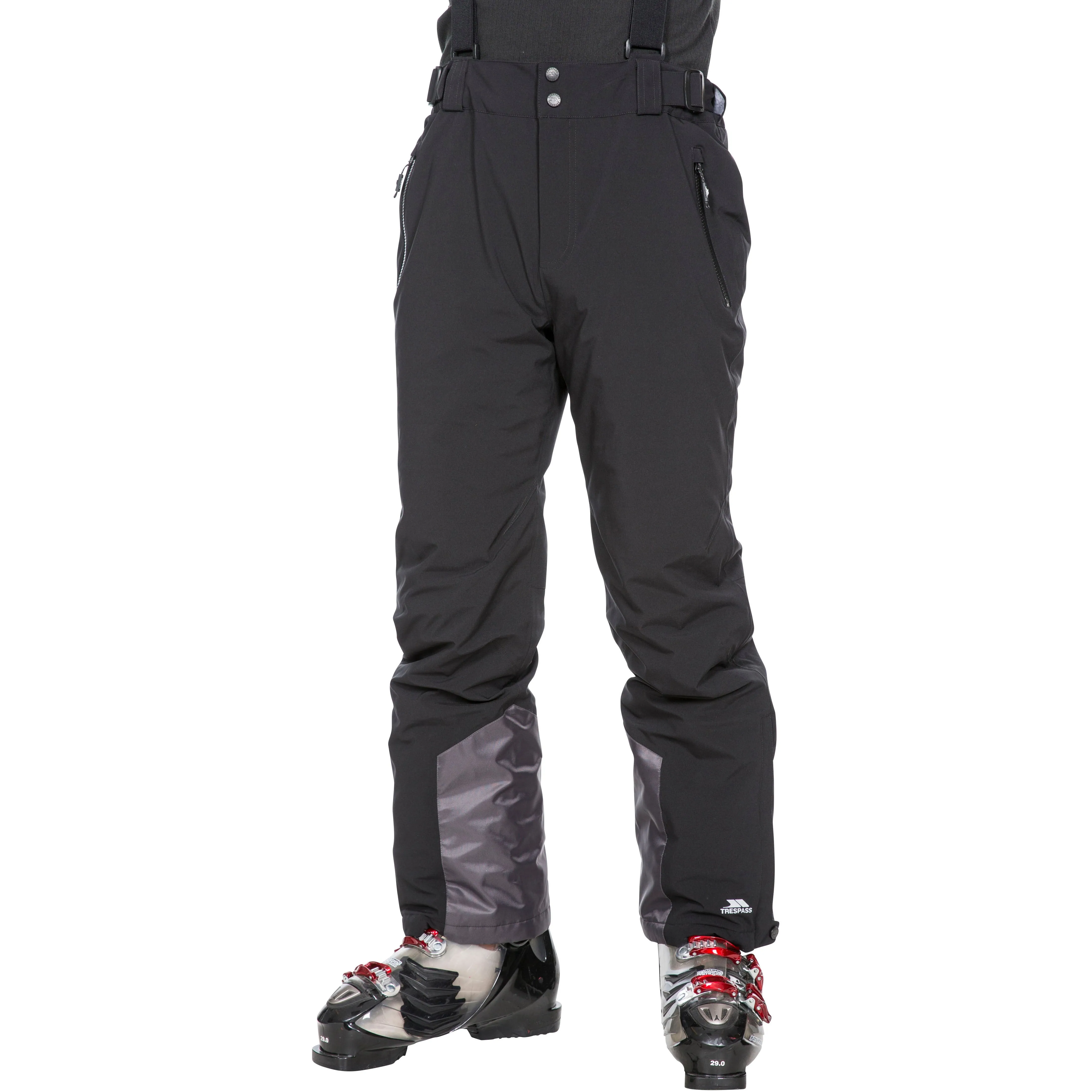 Trevor Men's Ski Trousers, Lightly Padded Slim Fit in Black