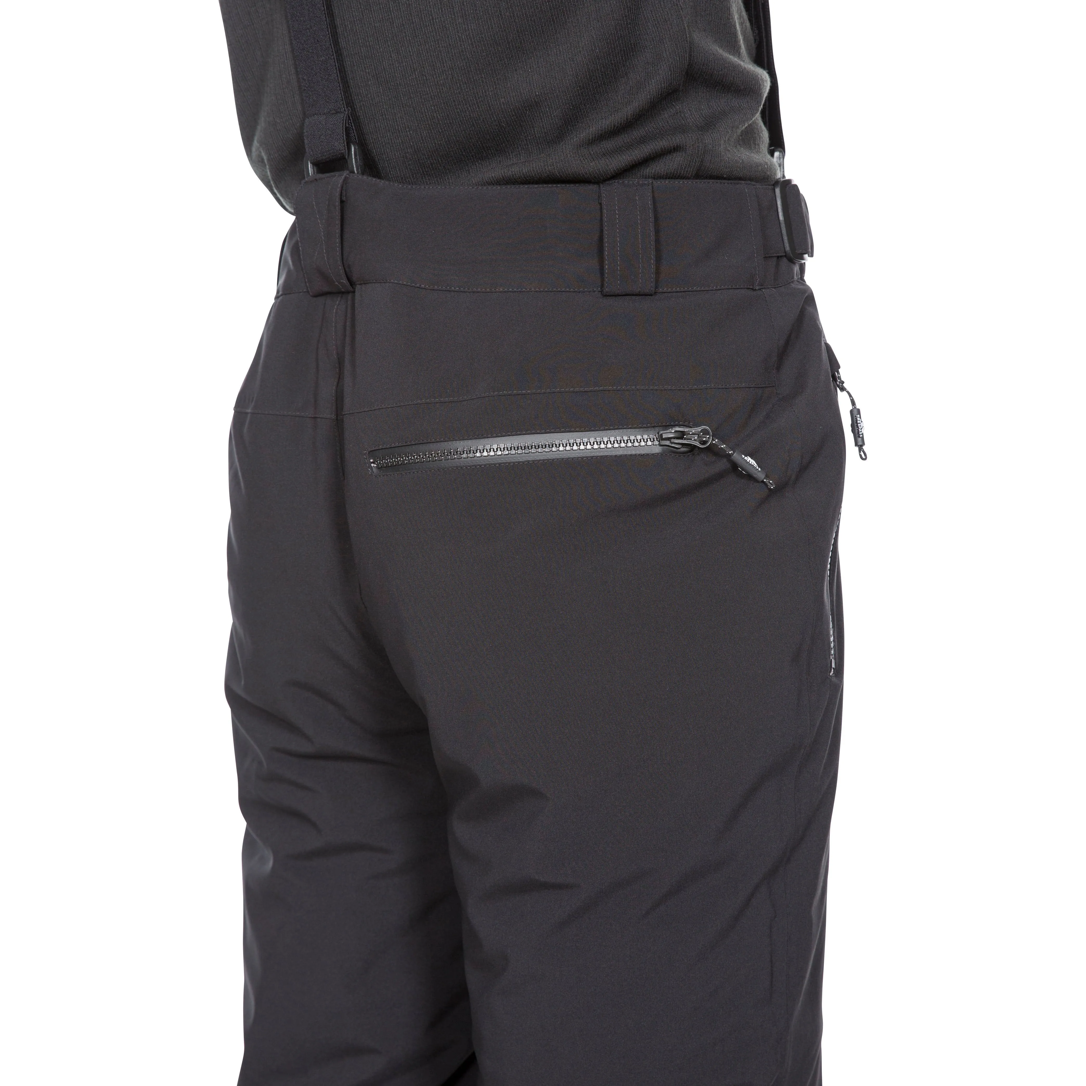 Trevor Men's Ski Trousers, Lightly Padded Slim Fit in Black